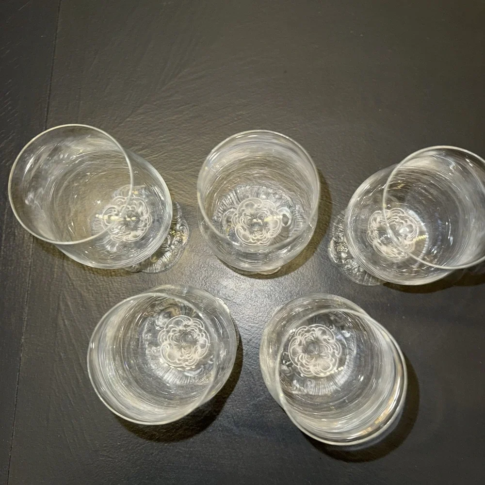 Vintage 5 Rosenthal Monbijou Classic Rose Tulip German Beer Crystal Ornate‎ Base